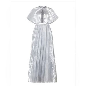 Metallic Pleated Dress